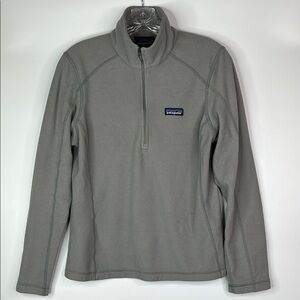 Patagonia Gray Mico D Fleece Outdoors Hiking Lightweight Shirt Size Medium